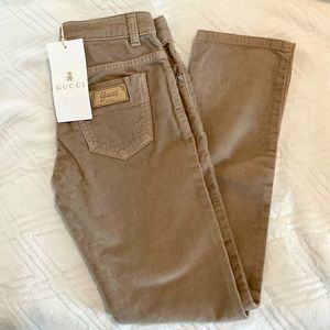 Gucci Girls Velvet Pants Size 8 2013 Fall Collection Tan Color
